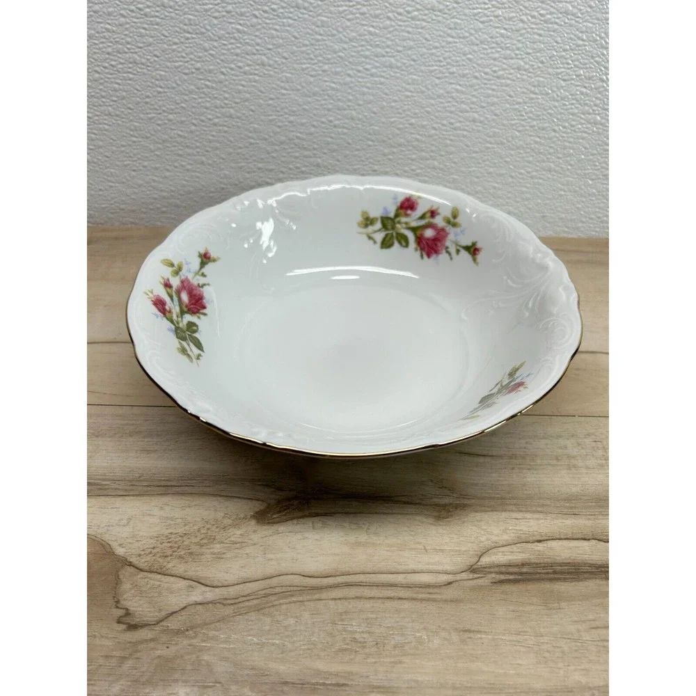 Vintgae Wawel Rose Garden Fine China Porcelain Salad Serving Bowl Made In Poland